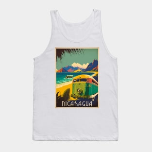 Nicaragua Coastline Vintage Travel Art Poster Tank Top